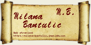 Milana Bantulić vizit kartica